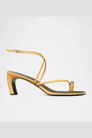 Tory Burch Pierced Leather Toe Ring Strappy Sandals
