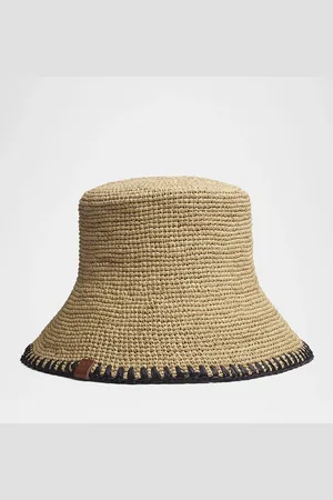 RAG&BONE Jade Rollable Whipstitch Raffia Bucket Hat