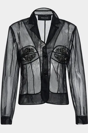 Simone Rocha Crystal Fitted Sheer Bustier Jacket