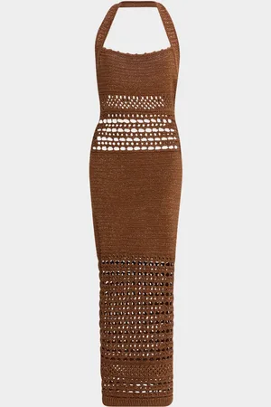 Retrofete Jaycee Crochet Halter Midi Dress