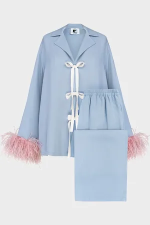 Sleeper The Bow Feather-Trim Pajama Set
