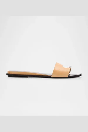 Tory Burch Pierced Leather Toe Ring Flat Sandals