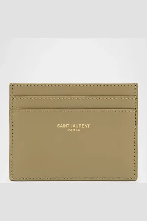 Saint Laurent YSL Monogram Card Case in Quilted Smooth Leather