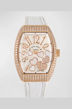 FRANCK MULLER 32mm Vanguard Heart Watch with Diamonds, White