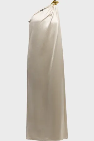 Emanuel Ungaro Shae One-Shoulder Satin Maxi Dress