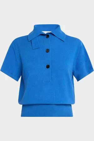 CHRISTOPHER ESBER Cashmere Knit Short-Sleeve Polo Sweater