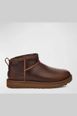 UGG Classic Ultra Mini Leather Cozy Ankle Boots