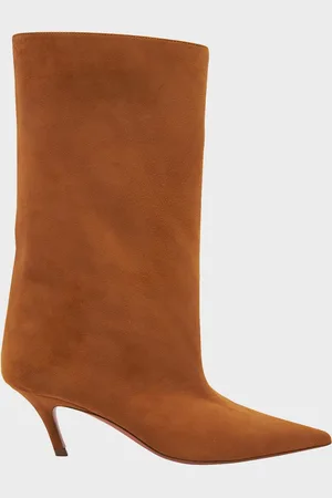 Amina Muaddi Fiona Suede Ankle Booties