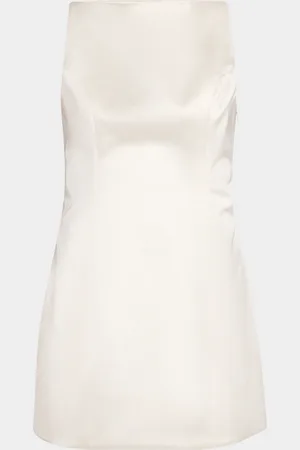 Retrofete Livie High-Neck Satin Mini Dress