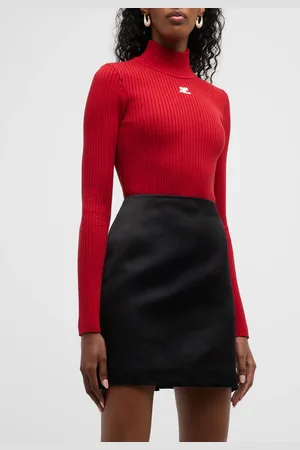 Courrèges Turtleneck Long-Sleeve Rib Sweater
