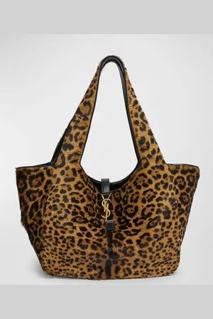 Saint Laurent Bea YSL -Print Tote Bag in Calf Hair and Leather