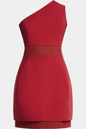 BCBG Max Azria One-Shoulder Mesh-Inset Mini Dress