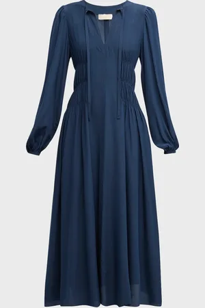 ULLA JOHNSON Rouen Silk Crepe De Chine Midi Dress
