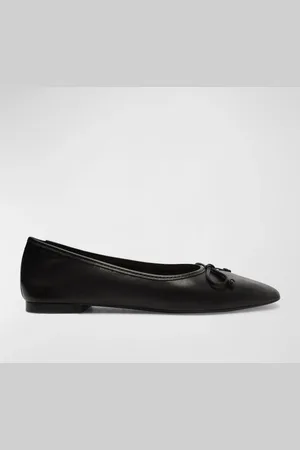 Schutz Arissa Leather Bow Ballerina Flats