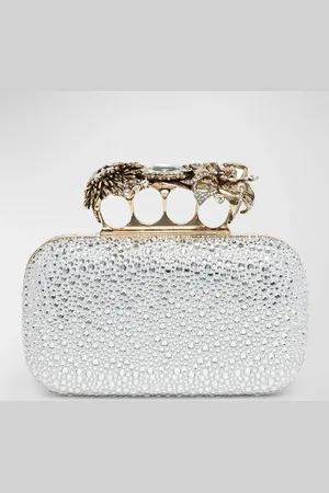 Alexander McQueen Flower Embellished Clutch Bag