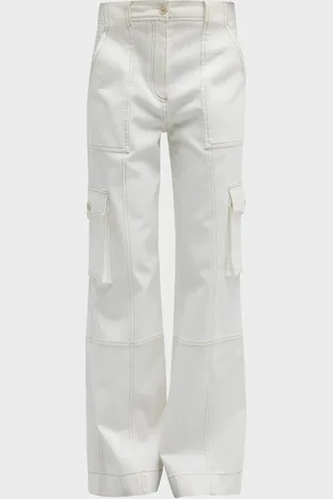 TWP Coop Contrast-Stitch Wide-Leg Twill Pants