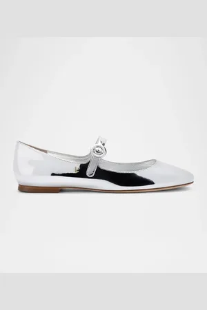 Larroude Blair Metallic Mary Jane Ballerina Flats
