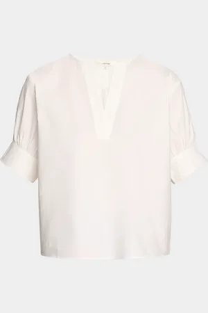 Frame Cotton V-Neck Popover Top