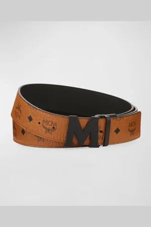 MCM Visetos Reversible Matte-Buckle Belt