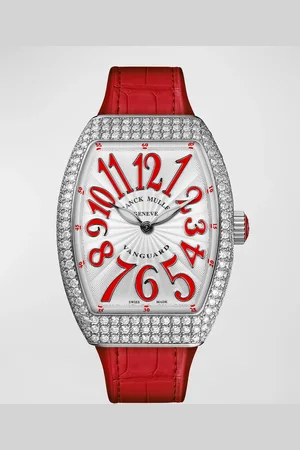 FRANCK MULLER Lady Vanguard Watch with Diamonds & Alligator Strap