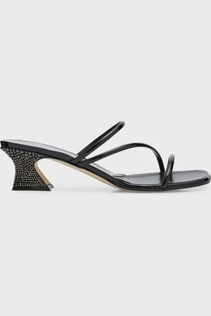 Giuseppe Zanotti Metallic Crystal Three-Band Slide Sandals