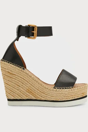 See by Chloé Glyn Leather Wedge Espadrille Sandals