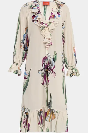 La DoubleJ Hey Jude Floral Ruffle Long-Sleeve Midi Dress