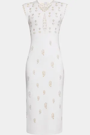 Giambattista Valli Embroidered Knit Sleeveless Midi Dress