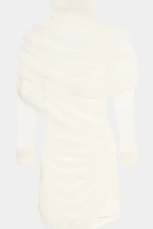 CHRISTOPHER ESBER Christo Sheer Wrap Long-Sleeve Mini Dress