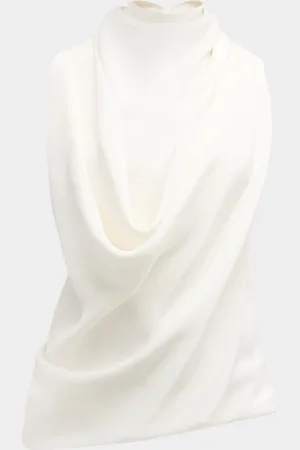 BRANDON MAXWELL Lina Draped Cowl-Neck Sleeveless Top