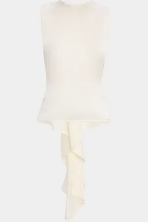Helmut Lang Sleeveless Draped Silk Scarf Top