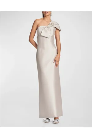 Sachin & Babi Ines One-Shoulder Bow Column Gown