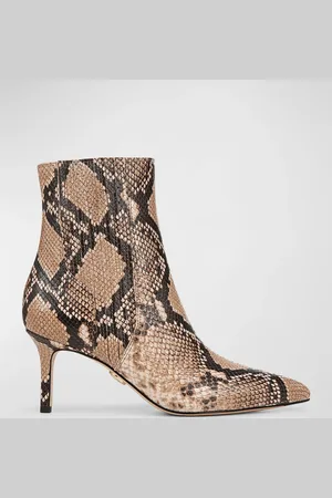 VERONICA BEARD Lisa Snake-Embossed Stiletto Booties