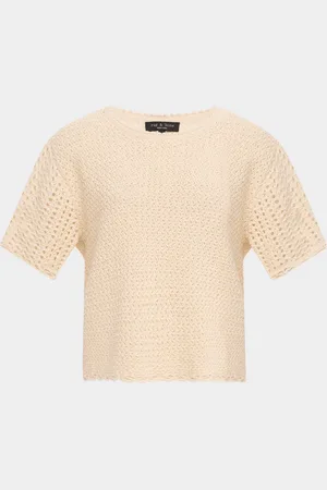 RAG&BONE Khloe Short-Sleeve Crochet Top