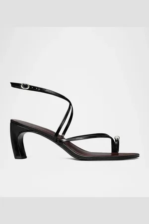 Tory Burch Pierced Leather Toe Ring Strappy Sandals