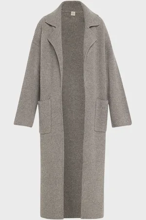 Totême Long Ribbed Wool Cardigan Coat
