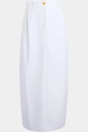 Khaite Lucian Double-Pleated Tapered Maxi Skirt