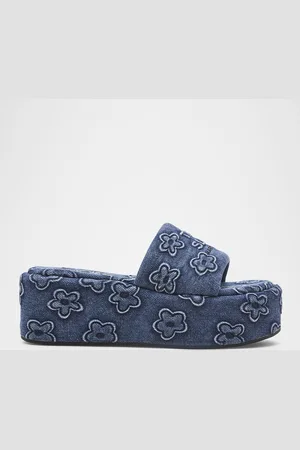 Marc Jacobs The Puffed Daisy Denim Platform Sandals