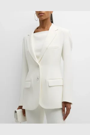 BRANDON MAXWELL Single-Breasted Blazer Jacket with Slightly Boxy Fit