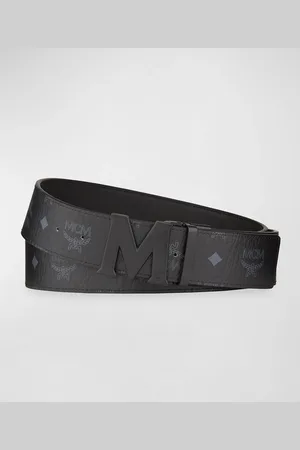 MCM Visetos Reversible Matte-Buckle Belt