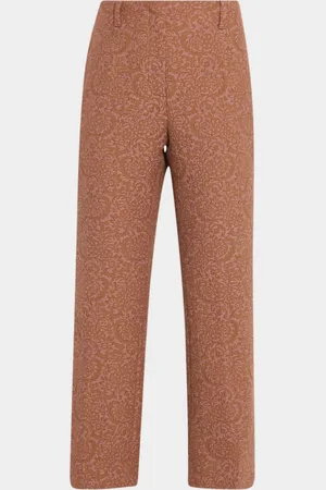 DRIES VAN NOTEN Paloma Brocade Straight-Leg Ankle Pants