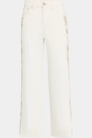 Rails Getty Crochet-Trim Cropped Jeans