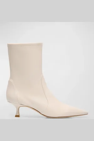 Stuart Weitzman Naomi Stretch Leather Ankle Booties