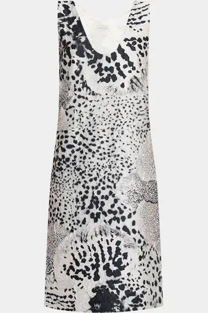 DRIES VAN NOTEN Debis Orchid-Print Crinkle Shift Dress
