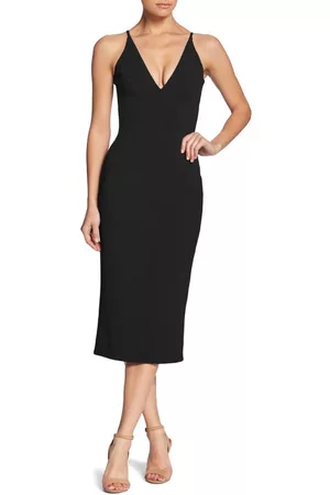 Dress The Population Women Party Dresses - Lyla Crepe Cocktail Dress in Black at Nordstrom
