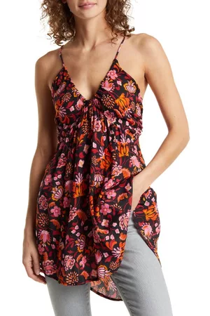 Free People Pixie Cross Back Tunic Top in Dark Combo at Nordstrom