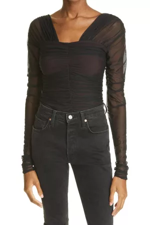 A.L.C. Women Long sleeved Shirts - Jackie Ruched Long Sleeve Top in Black at Nordstrom
