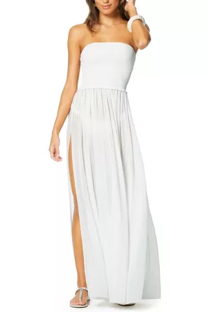 Ramy Brook Women Strapless Dresses - Calista Strapless Georgette Cover-Up Dress in White at Nordstrom