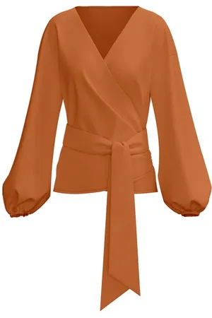 Lauren Ralph Lauren Plus Size Paisley Faux-Wrap Top - Orange