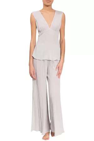 EVERYDAY RITUAL Deep V Wide Leg Pajamas in at Nordstrom, Size Medium